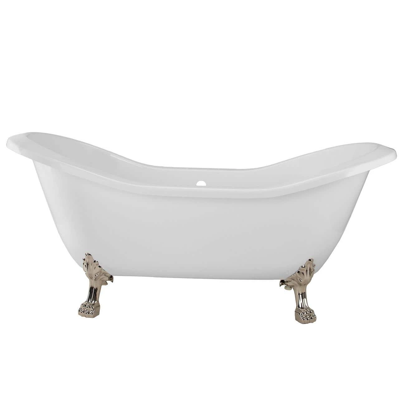 Serenity 72 Inch Acrylic Double Slipper Clawfoot Tub - No Faucet Drillings - Lion Paw Feet 8 Serenity 72 Inch Acrylic Double Slipper Clawfoot Tub - No Faucet Drillings - Lion Paw Feet - Image 6