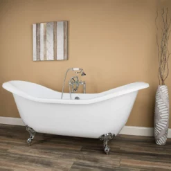 Serenity 72 Inch Acrylic Double Slipper Clawfoot Tub - Rim Faucet Drillings - Imperial Ball & Claw Feet 18 Serenity 72 Inch Acrylic Double Slipper Clawfoot Tub - Rim Faucet Drillings - Imperial Ball & Claw Feet -VINTAGE TUB Store rma72ds7dic 3 1