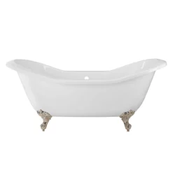 Serenity 72 Inch Acrylic Double Slipper Clawfoot Tub - Rim Faucet Drillings - Imperial Ball & Claw Feet 23 Serenity 72 Inch Acrylic Double Slipper Clawfoot Tub - Rim Faucet Drillings - Imperial Ball & Claw Feet -VINTAGE TUB Store rma72ds7dipn side 1 1