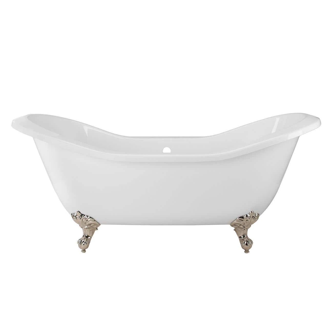 Serenity 72 Inch Acrylic Double Slipper Clawfoot Tub - Rim Faucet Drillings - Imperial Ball & Claw Feet 9 Serenity 72 Inch Acrylic Double Slipper Clawfoot Tub - Rim Faucet Drillings - Imperial Ball & Claw Feet - Image 7