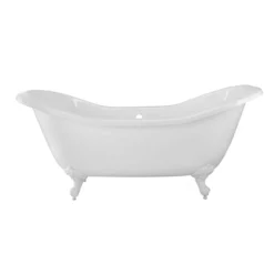 Serenity 72 Inch Acrylic Double Slipper Clawfoot Tub - Rim Faucet Drillings - Imperial Ball & Claw Feet 24 Serenity 72 Inch Acrylic Double Slipper Clawfoot Tub - Rim Faucet Drillings - Imperial Ball & Claw Feet -VINTAGE TUB Store rma72ds7diw side 1 1