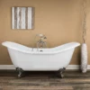 Serenity 72 Inch Acrylic Double Slipper Clawfoot Tub Package - White / Chrome Feet & Fixtures -VINTAGE TUB Store rma72ds7wlpc 2