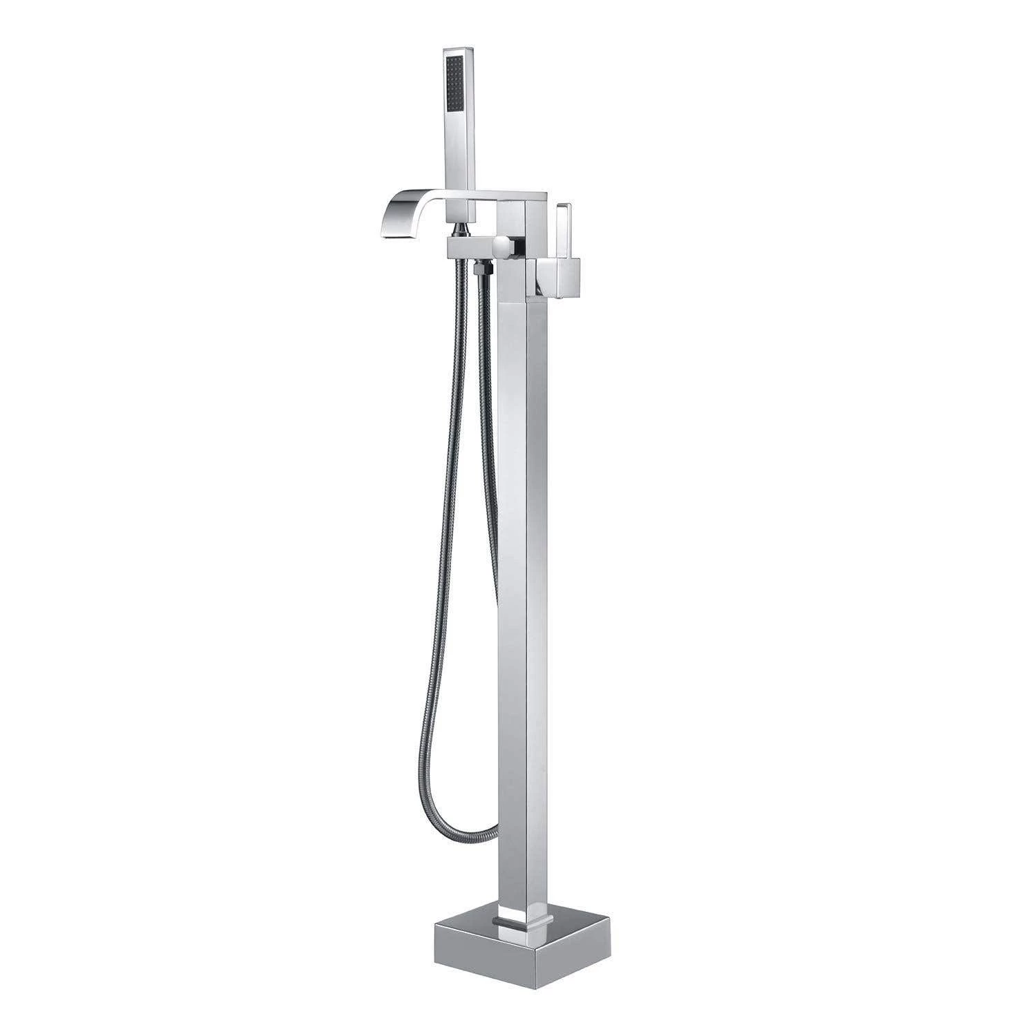 Contemporary Freestanding Waterfall Tub Faucet - Chrome 4 Contemporary Freestanding Waterfall Tub Faucet - Chrome - Image 2
