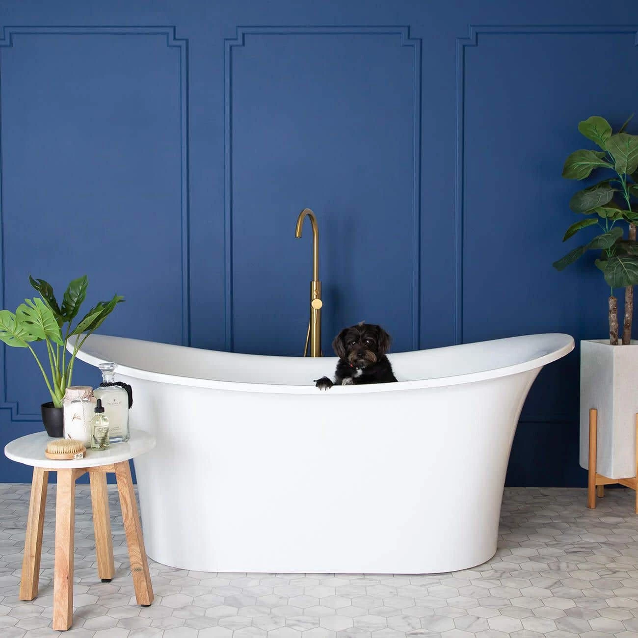 Campbell Acrylic Double Slipper Freestanding Tub - No Faucet Drillings 4 Campbell Acrylic Double Slipper Freestanding Tub - No Faucet Drillings - Image 2