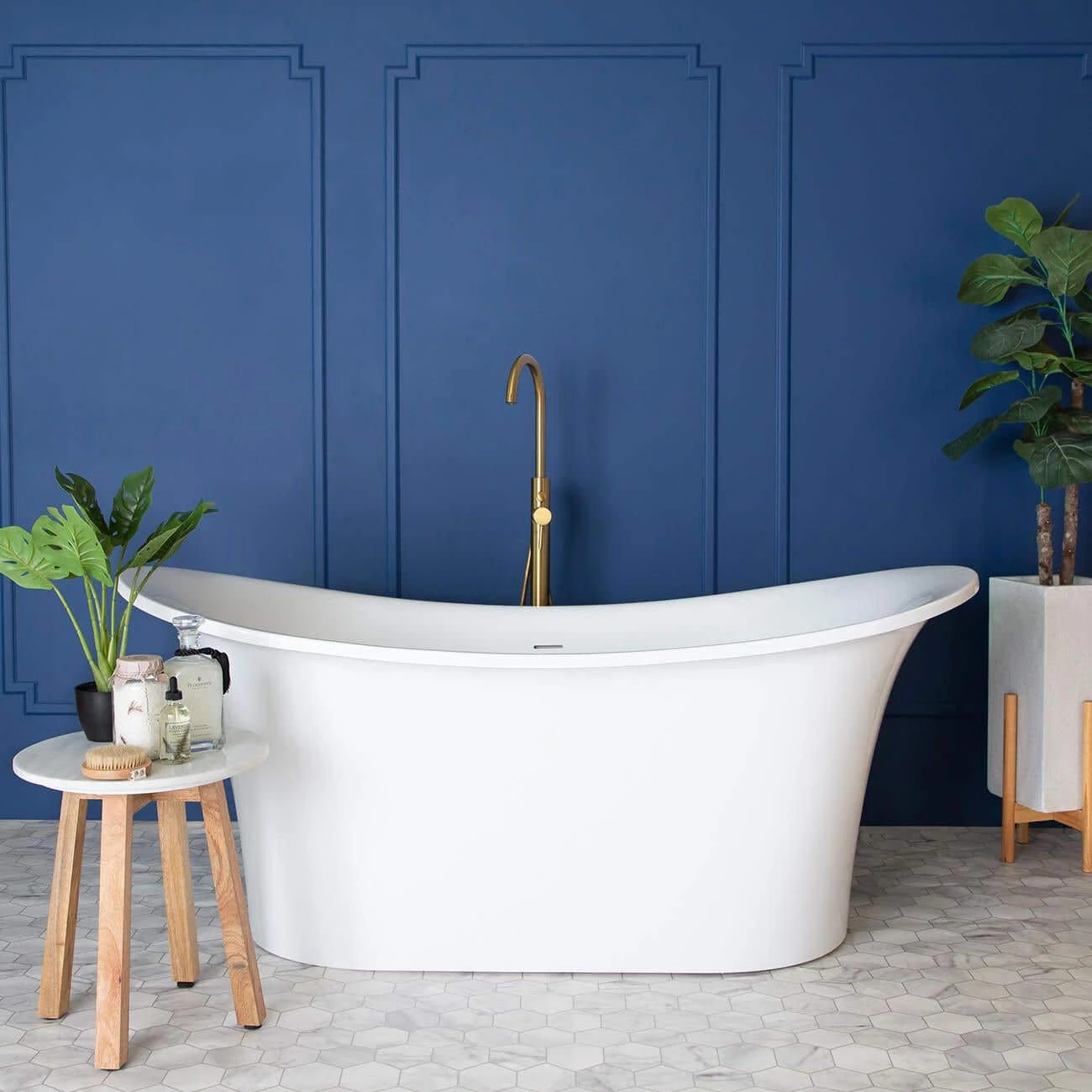 Campbell Acrylic Double Slipper Freestanding Tub - No Faucet Drillings 3 Campbell Acrylic Double Slipper Freestanding Tub - No Faucet Drillings