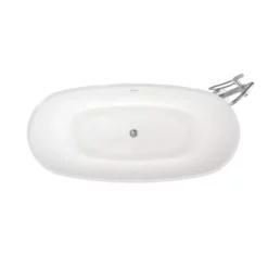 Zoey Acrylic Double Ended Freestanding Tub Package - No Faucet Drillings - White / Chrome Fixtures -VINTAGE TUB Store rmbp24 tub bundle chrome shot03 akltcroxjbg8z0cp