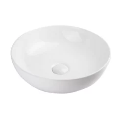 Minimalist Collection Ceramic Round Vessel Bathroom Sink -VINTAGE TUB Store rmc 118 wh wh angle drain