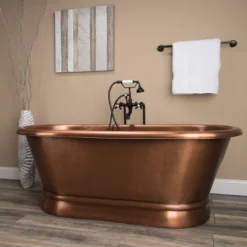 Isabel 72 Inch Copper Freestanding Double Ended Bathtub - Medium Copper -VINTAGE TUB Store rmc15 m life2 1