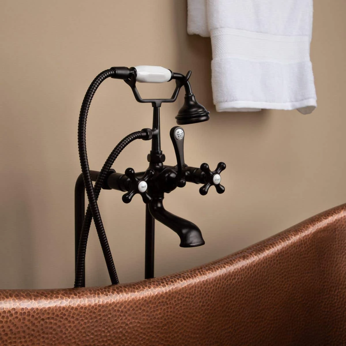 Melody 58 Inch Copper Freestanding Double Slipper Bathtub - Medium Copper 6 Melody 58 Inch Copper Freestanding Double Slipper Bathtub - Medium Copper - Image 4