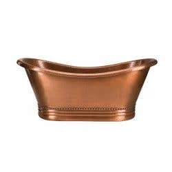 Melody 58 Inch Copper Freestanding Double Slipper Bathtub - Medium Copper 7 Melody 58 Inch Copper Freestanding Double Slipper Bathtub - Medium Copper - Image 5