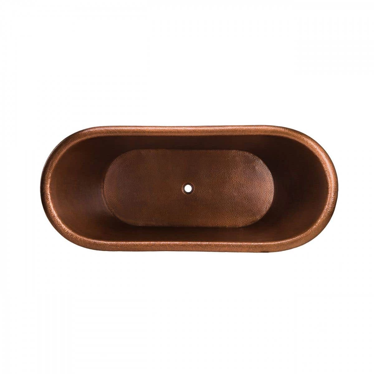 Melody 58 Inch Copper Freestanding Double Slipper Bathtub - Medium Copper 9 Melody 58 Inch Copper Freestanding Double Slipper Bathtub - Medium Copper - Image 7