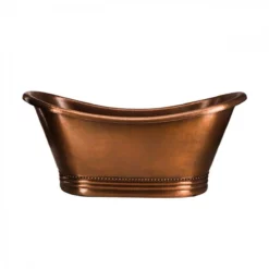 Harlow 71 Inch Copper Freestanding Double Slipper Bathtub - Medium Copper -VINTAGE TUB Store rmc2 m front