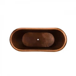 Harlow 71 Inch Copper Freestanding Double Slipper Bathtub - Medium Copper -VINTAGE TUB Store rmc2 m top