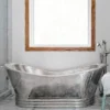 Harlow 71 Inch Copper Freestanding Double Slipper Bathtub - Satin Nickel -VINTAGE TUB Store rmc20 sn life