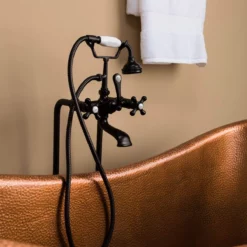 Abbott 66 Inch Copper Freestanding Double Slipper Bathtub - Medium Copper -VINTAGE TUB Store rmc3 m closeup