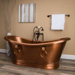 Abbott 66 Inch Copper Freestanding Double Slipper Bathtub - Medium Copper -VINTAGE TUB Store rmc3 m life