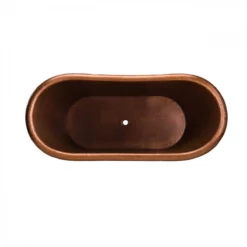 Abbott 66 Inch Copper Freestanding Double Slipper Bathtub - Medium Copper -VINTAGE TUB Store rmc3 m top