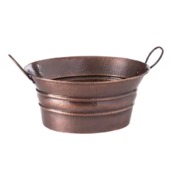 Hammered Copper Bucket Vessel Sink With Handles 6 Hammered Copper Bucket Vessel Sink With Handles -VINTAGE TUB Store rmc40 b angle