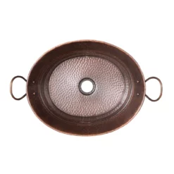 Hammered Copper Bucket Vessel Sink With Handles 7 Hammered Copper Bucket Vessel Sink With Handles -VINTAGE TUB Store rmc40 b top