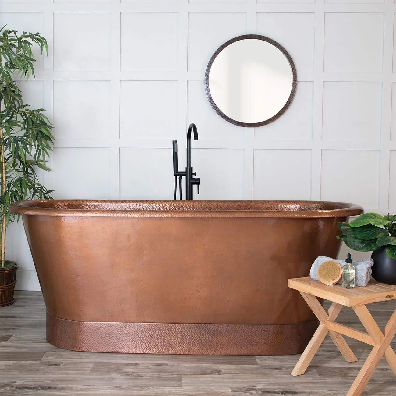 72 Inch Hammered Copper Double Ended Freestanding Tub 3 72 Inch Hammered Copper Double Ended Freestanding Tub