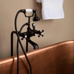 Haden 66 Inch Copper Freestanding Double Ended Bathtub - Medium Copper -VINTAGE TUB Store rmc5 m closeup