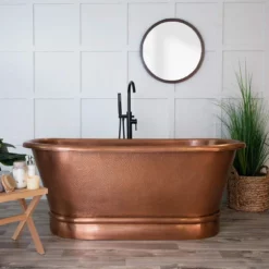 Haden 66 Inch Copper Freestanding Double Ended Bathtub - Medium Copper