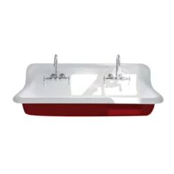 48 Inch Cast Iron Wall Mount Farmhouse Trough Sink -VINTAGE TUB Store rmcastsink48 red white