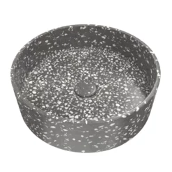 Terrazzo 14 Inch Round Bathroom Sink -VINTAGE TUB Store rmczz015 gt wh angle