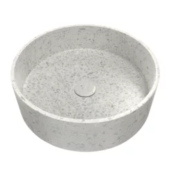 Terrazzo 14 Inch Round Bathroom Sink -VINTAGE TUB Store rmczz015 wt wh angle