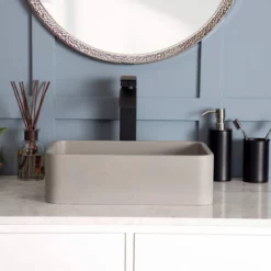 Portland Collection 16 Inch Concrete Vessel Sink -VINTAGE TUB Store rmczz12 s life2