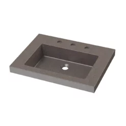 Portland Collection 24 Inch Concrete Semi-Recessed Sink