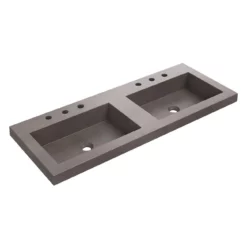 Portland Collection Concrete 47 Inch Semi-Recessed Double Sink