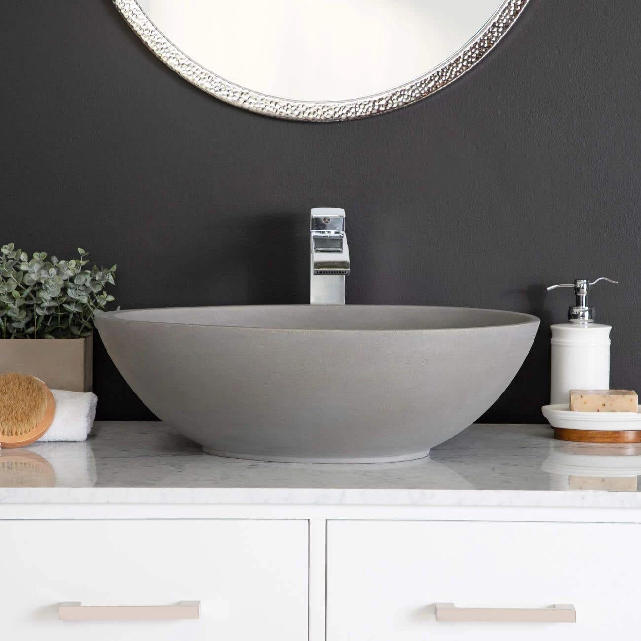 Portland Collection 21 Inch Concrete Vessel Sink 4 Portland Collection 21 Inch Concrete Vessel Sink - Image 2