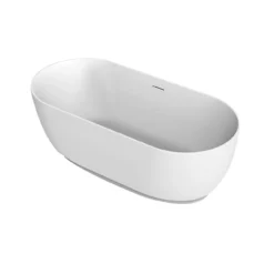 Mindy Matte White Double Ended Freestanding Tub -VINTAGE TUB Store rmd mindy angle