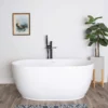 Mindy Matte White Double Ended Freestanding Tub 2 Mindy Matte White Double Ended Freestanding Tub -VINTAGE TUB Store rmd mindy life front