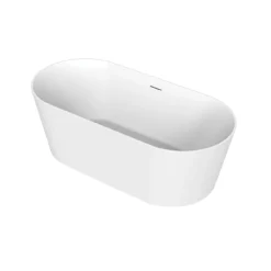 Zinna Matte White Acrylic Double Ended Freestanding Tub -VINTAGE TUB Store rmd zinna angle