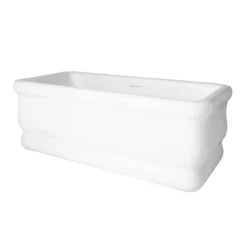 Brighton Acrylic Double Ended Freestanding Tub - No Faucet Drillings -VINTAGE TUB Store rmd50 w wh side
