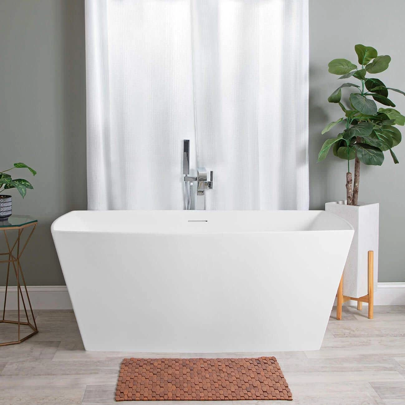 Brenna Matte White Double Ended Freestanding Tub 3 Brenna Matte White Double Ended Freestanding Tub