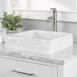 Asher Marble Rectangular Vessel Sink