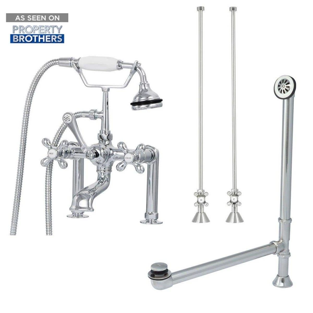 Clawfoot Tub Rim Mount Faucet Set 3 Clawfoot Tub Rim Mount Faucet Set