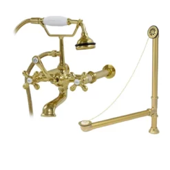 Bathroom Wall Mount English Telephone Clawfoot Tub Faucet Complete Set -VINTAGE TUB Store rmfaucetset4 pb