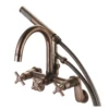 Mason Hill Collection Bathtub Wall / Bathroom Wall Mount Contemporary Gooseneck Faucet With Handshower -VINTAGE TUB Store rmh621 s