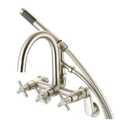 Mason Hill Collection Bathtub Wall / Bathroom Wall Mount Contemporary Gooseneck Faucet With Handshower -VINTAGE TUB Store rmh621 sn