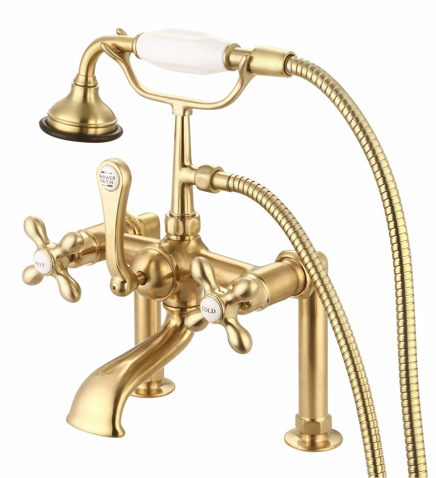 Mason Hill Collection Clawfoot Tub Deck Mount English Telephone Faucet With Handshower 8 Mason Hill Collection Clawfoot Tub Deck Mount English Telephone Faucet With Handshower - Image 6