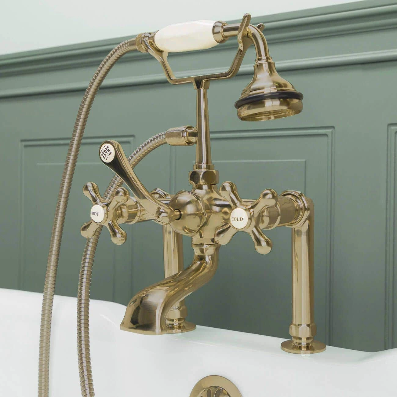 Mason Hill Collection Clawfoot Tub Deck Mount English Telephone Faucet With Handshower 3 Mason Hill Collection Clawfoot Tub Deck Mount English Telephone Faucet With Handshower
