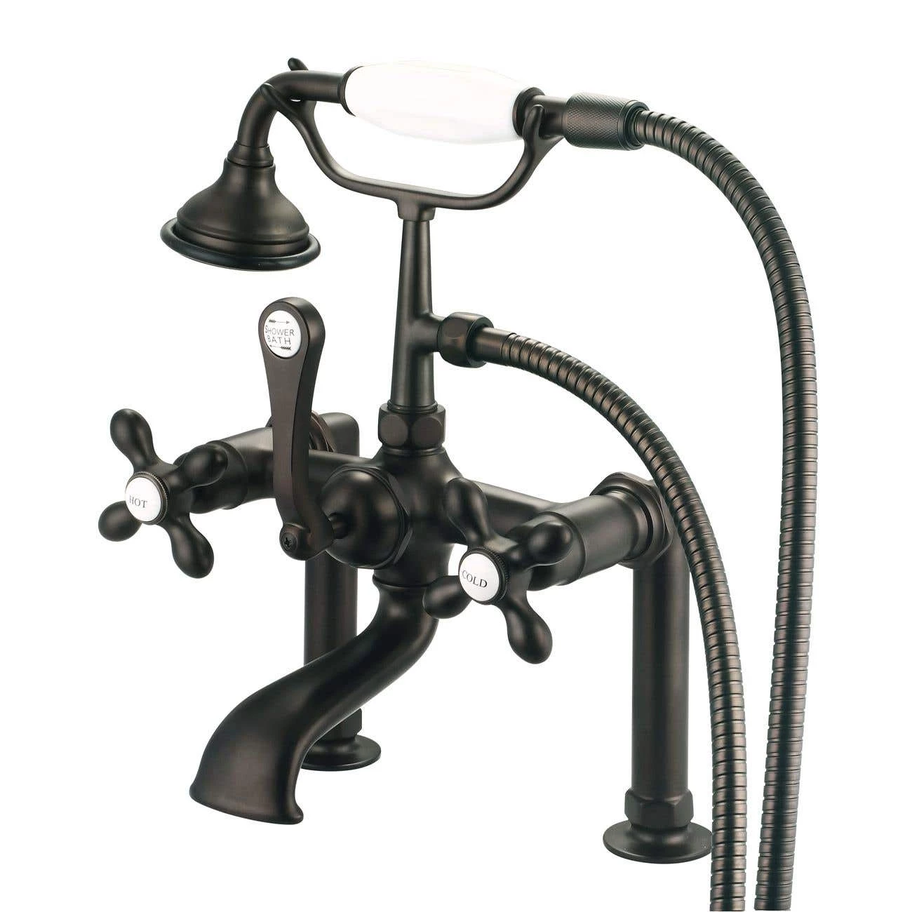 Mason Hill Collection Clawfoot Tub Deck Mount English Telephone Faucet With Handshower 5 Mason Hill Collection Clawfoot Tub Deck Mount English Telephone Faucet With Handshower - Image 3