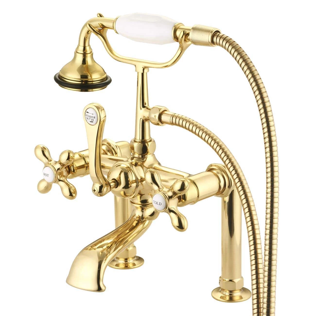Mason Hill Collection Clawfoot Tub Deck Mount English Telephone Faucet With Handshower 6 Mason Hill Collection Clawfoot Tub Deck Mount English Telephone Faucet With Handshower - Image 4