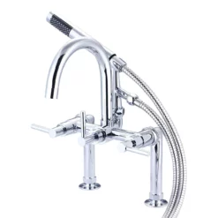 Oxford Cast Iron Double Ended Pedestal Tub Package - White / Chrome Fixtures -VINTAGE TUB Store rmh684 c