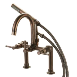 Mason Hill Collection Clawfoot Tub Deck Mount Contemporary Gooseneck Tub Faucet With Handshower -VINTAGE TUB Store rmh684 s