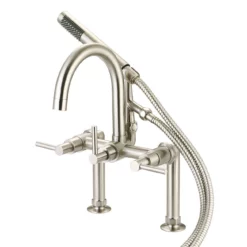 Mason Hill Collection Clawfoot Tub Deck Mount Contemporary Gooseneck Tub Faucet With Handshower -VINTAGE TUB Store rmh684 sn